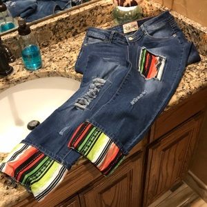 L&B Cuffed Serape Jeans Size 10